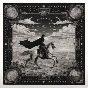 Western Horse Riding Print Scarf